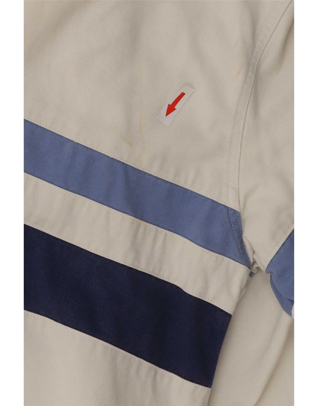 Crew Clothing Camicia pullover da uomo in cotone a righe bianche medie