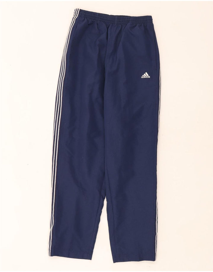 Pantaloni della tuta da ragazzo Adidas 11-12 anni in poliestere blu navy