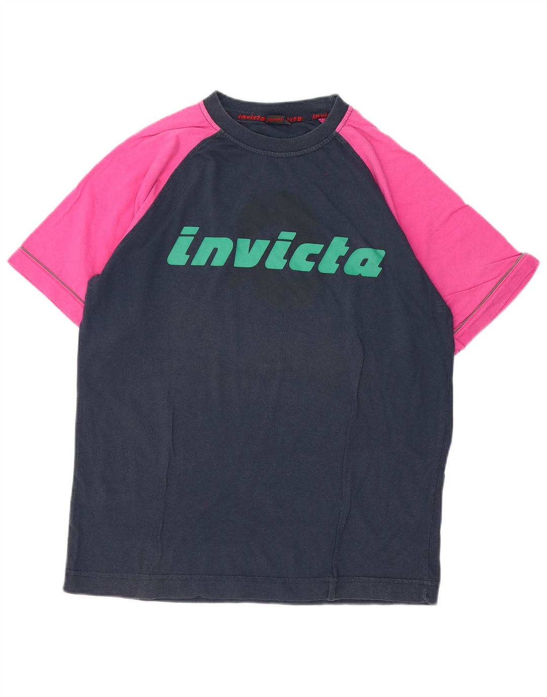 T-shirt grafica da uomo Invicta Top in cotone color block medio blu navy