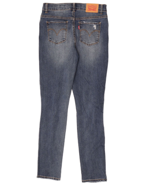Levi's Girls 721 Jeans skinny effetto invecchiato 13-14 anni W26 L28 Blu