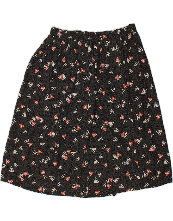 VINTAGE Womens Abstract Pattern A-Line Skirt IT 44 Medium W32  Black Vintage Vintage and Second-Hand Vintage from Messina Hembry 