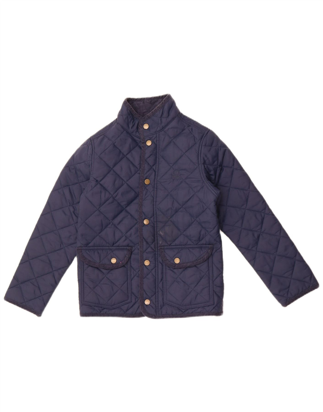 Giacca trapuntata da donna Benetton UK 10 Small Blu Navy