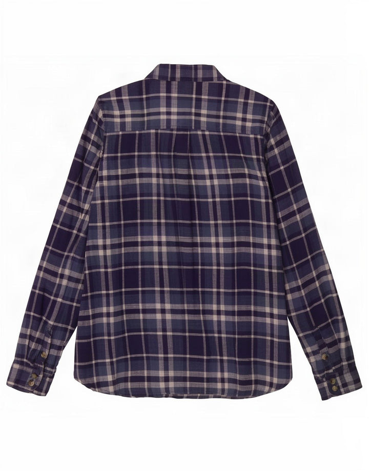 Camicia da donna dal taglio classico Fat Face UK 12 Cotone medio a quadri blu navy