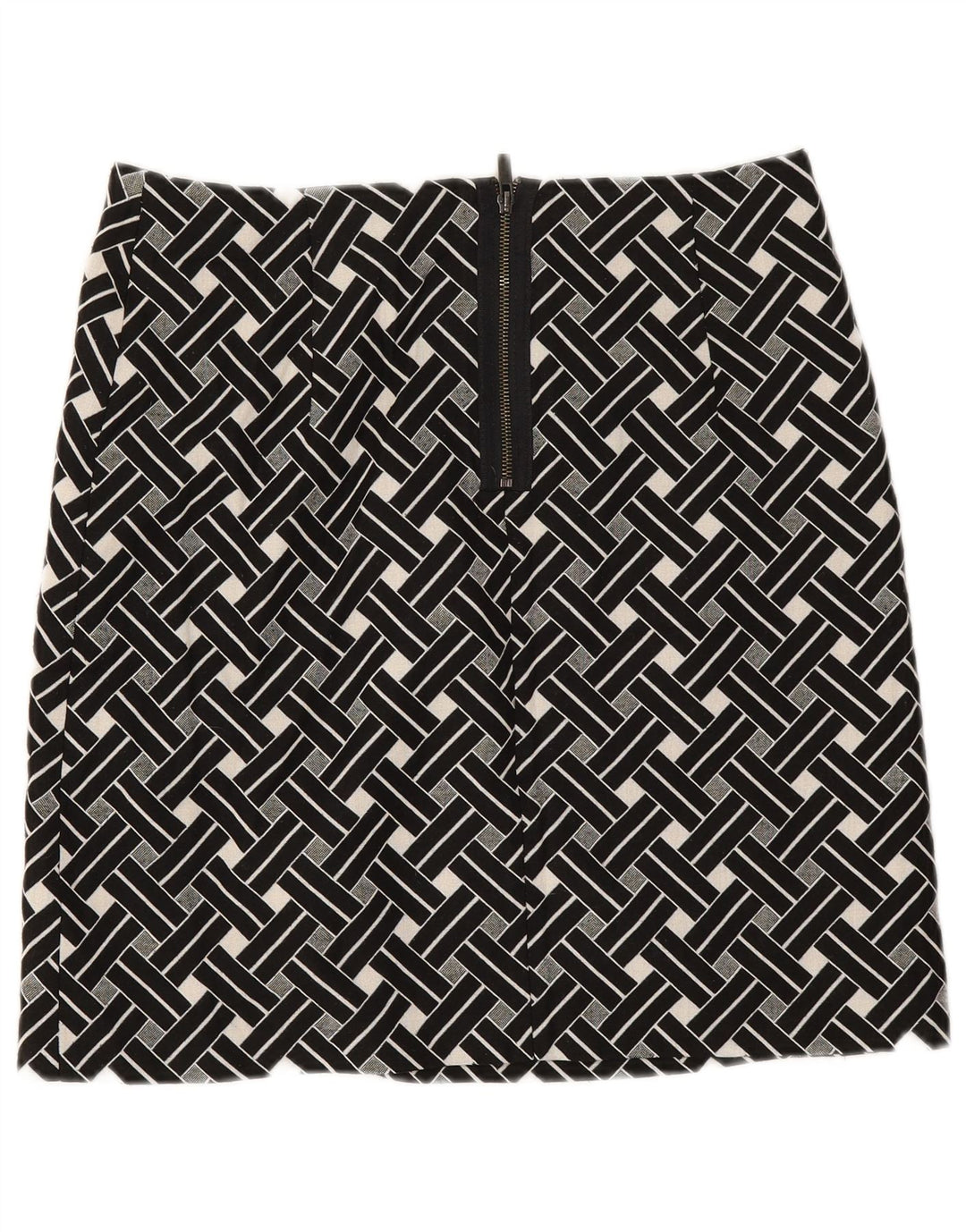 Gonna dritta da donna Marks & Spencer UK 12 media W32 nera geometrica