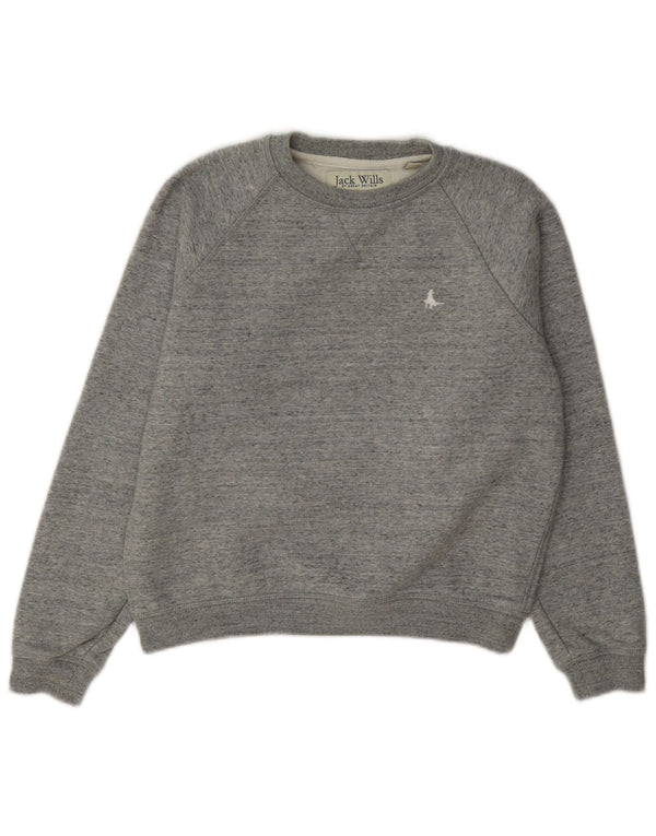 Felpa oversize da donna Jack Wills UK 4 XS cotone chiazzato grigio