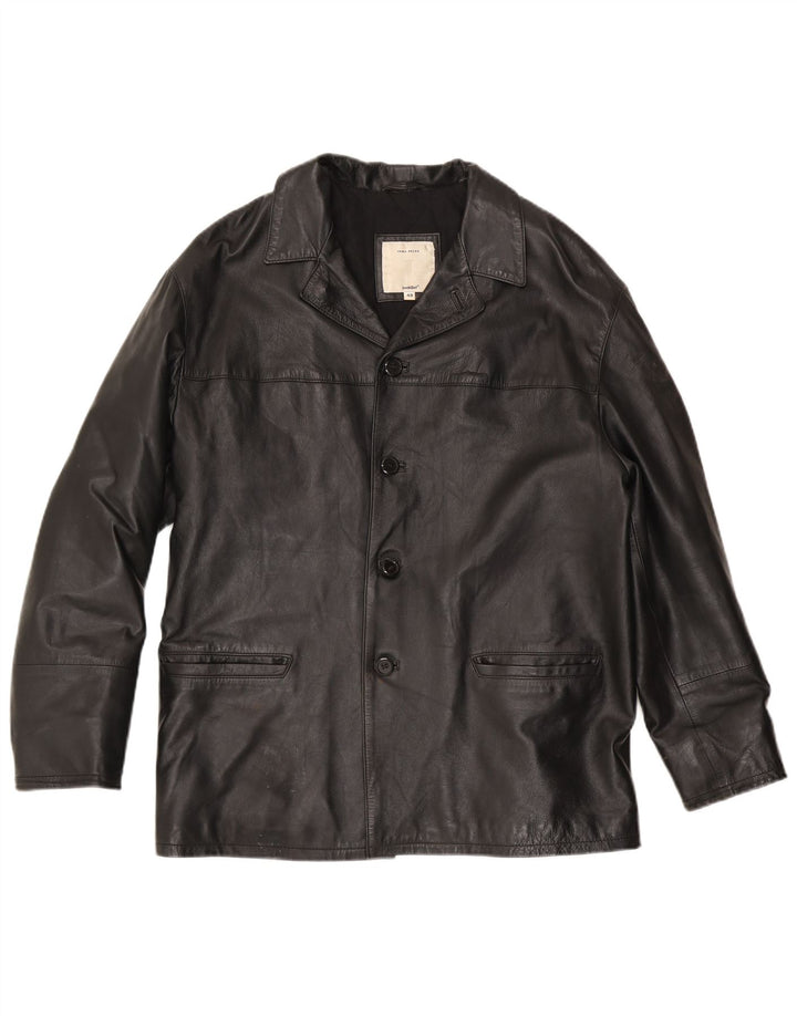 Giacca Blazer in Pelle da Uomo a 4 Bottoni Conbipel IT 48 Pelle Nera Media