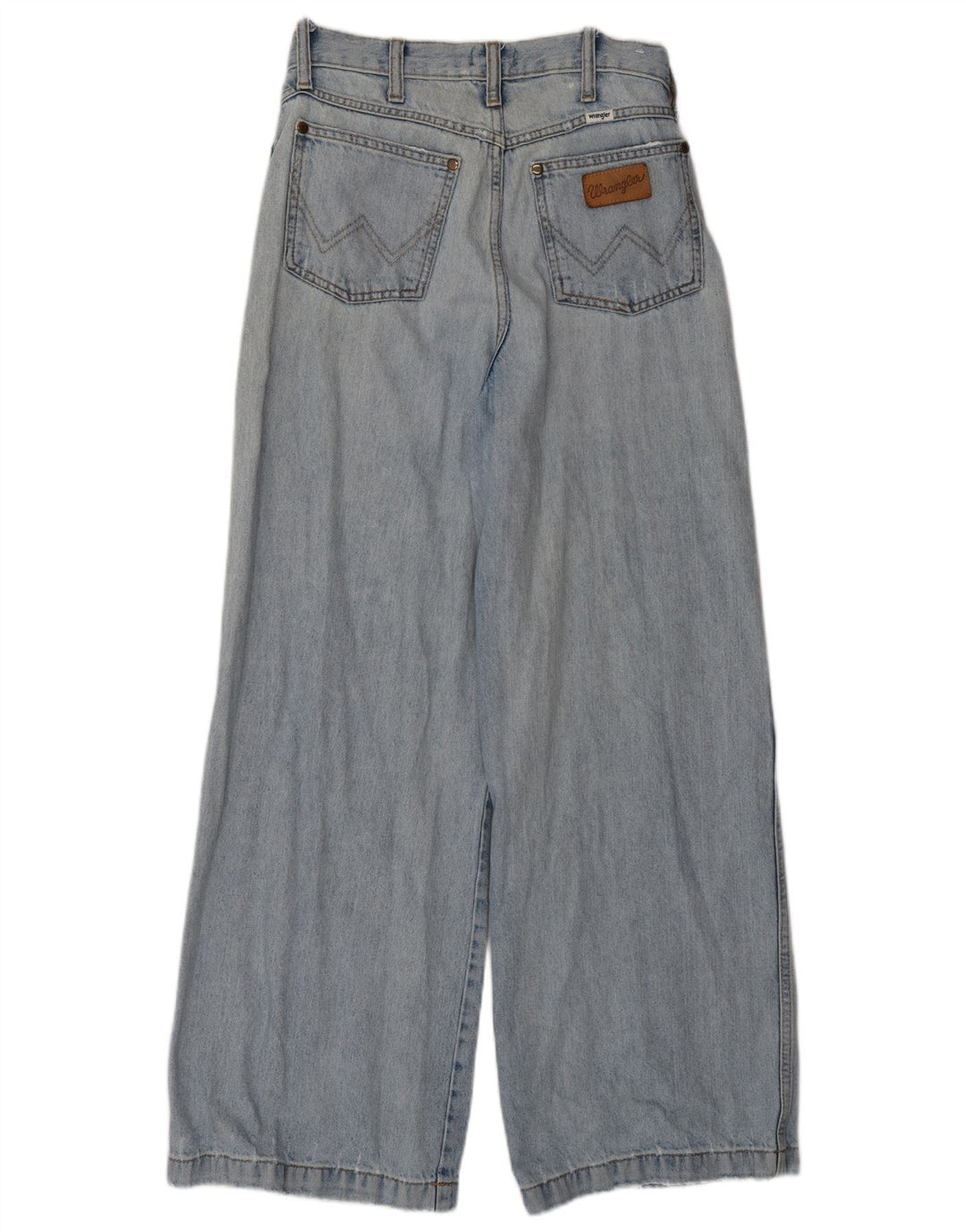 WRANGLER Mens Distressed Wide Leg Jeans W27 L29 Blue Cotton