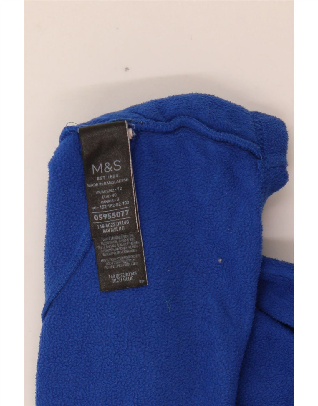 Giacca in pile da donna Marks & Spencer UK 12 poliestere blu medio