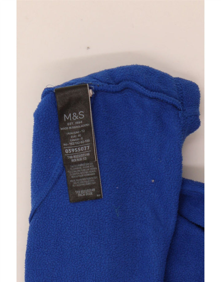 Giacca in pile da donna Marks & Spencer UK 12 poliestere blu medio