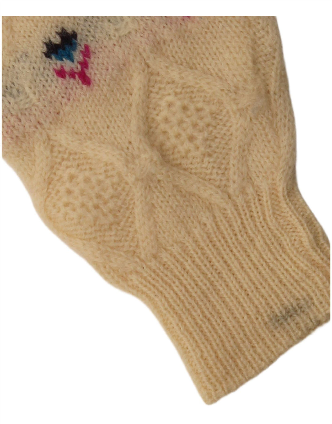 WALBUSCH Maglione da donna con collo alto e maglione UK 16 Large Beige Fair Isle