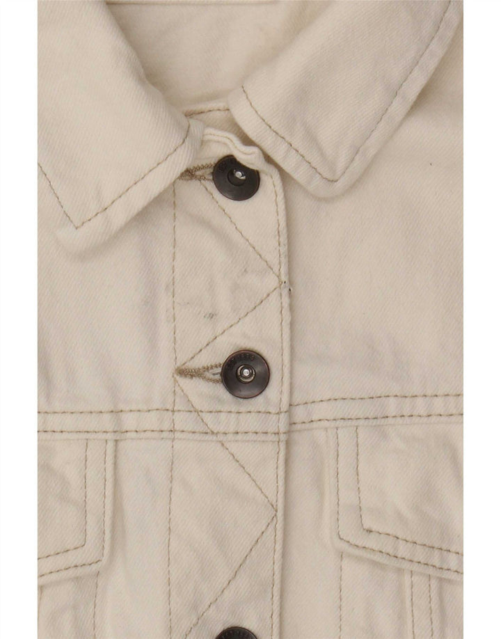 Giacca in denim da donna Marks & Spencer UK 24 4XL cotone bianco sporco