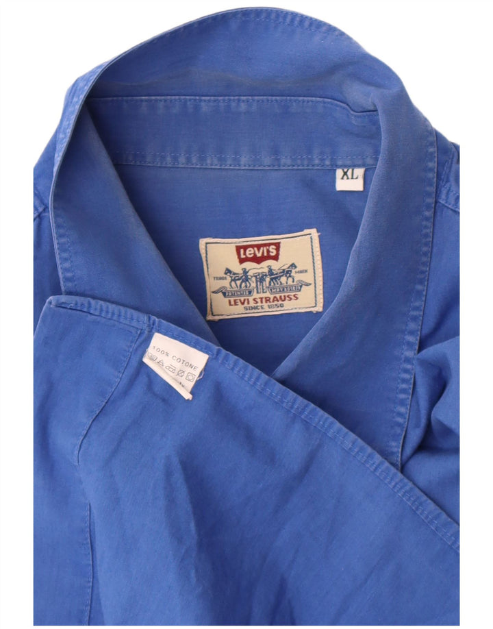 Camicia a maniche corte da uomo Levi's XL in cotone blu