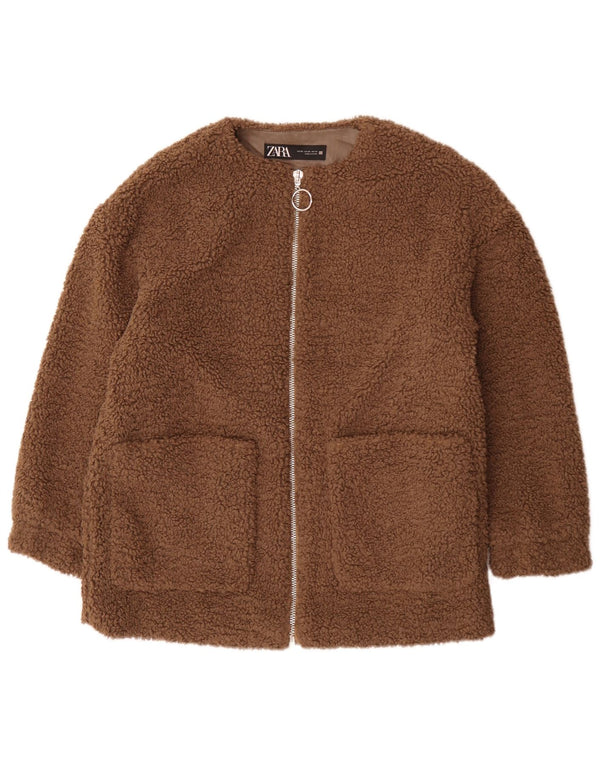 Giacca in pile oversize da donna Zara Teddy Bear UK 6 XS poliestere marrone