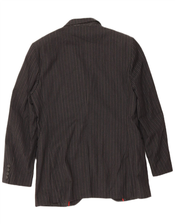 Giacca Blazer da Uomo a 3 Bottoni Sisley IT 46 Piccolo Cotone Gessato Grigio