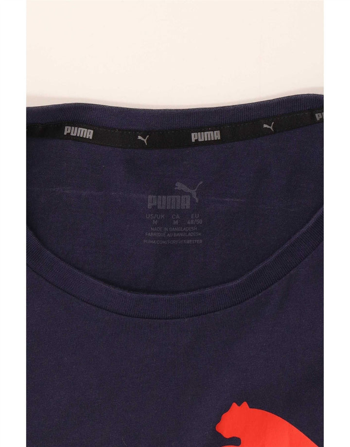 T-shirt grafica da uomo Puma Top medio blu navy