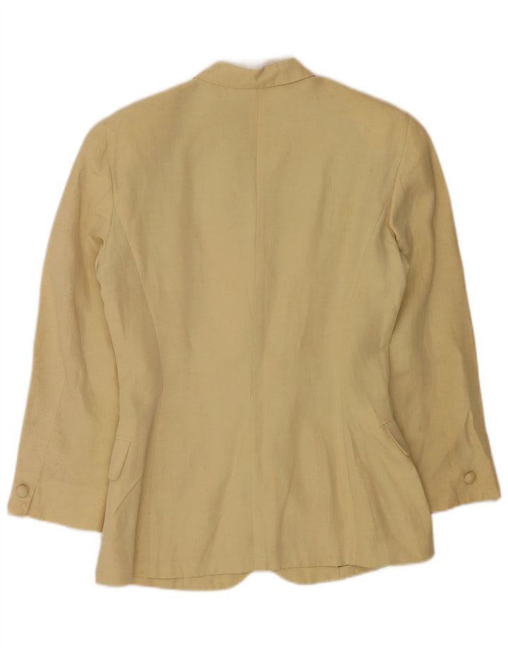 Max&Co. Giacca blazer da donna a 4 bottoni UK 14 seta gialla media