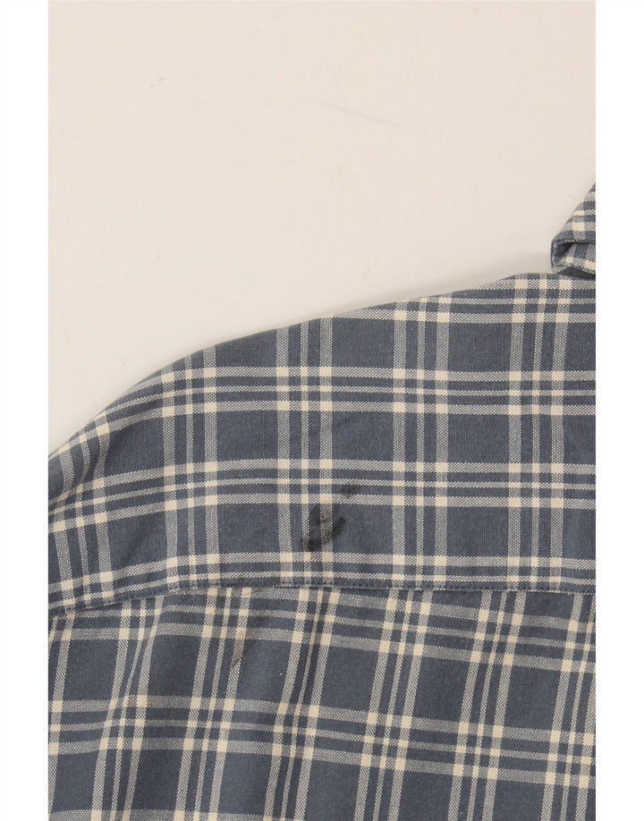 EDDIE BAUER Camicia da uomo in flanella di cotone a quadri blu medio