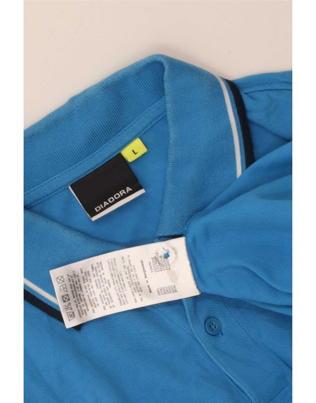 Polo Diadora Uomo Large in Cotone Rigato Blu