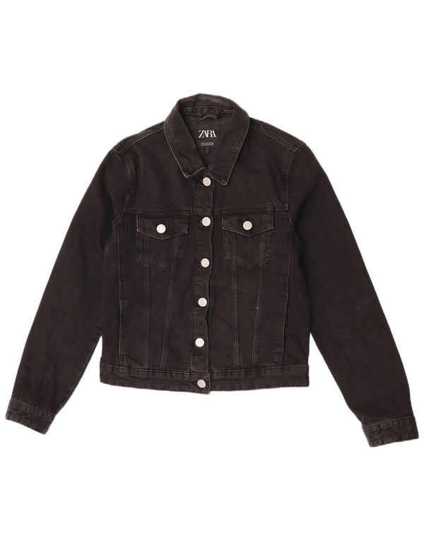Giacca corta in denim da donna Zara UK 12 media nera