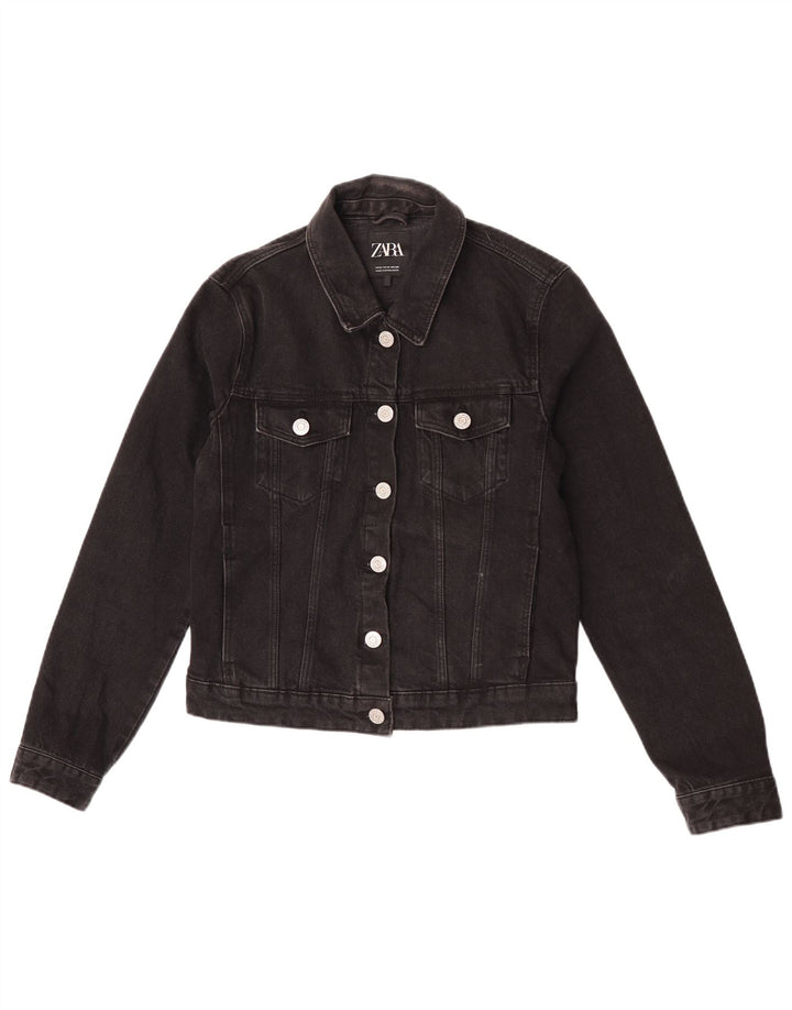 Giacca corta in denim da donna Zara UK 12 media nera