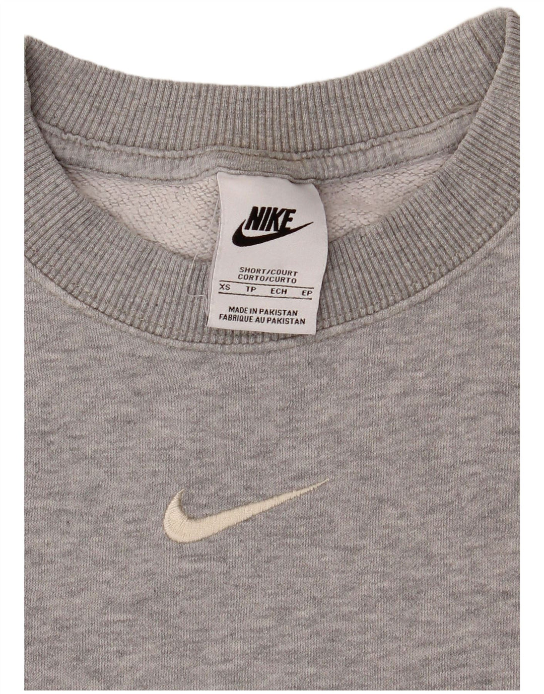 Felpa a pipistrello corta NIKE da donna oversize, maglione UK 6 XS grigio