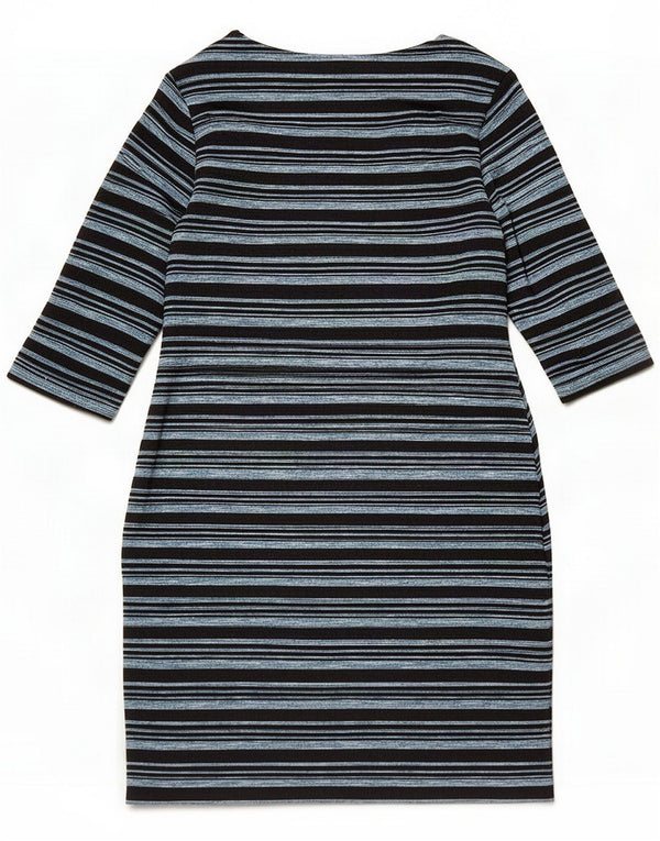 Marks & Spencer Abito tubino con maniche a 3/4 da donna UK 18 XL Blu a righe