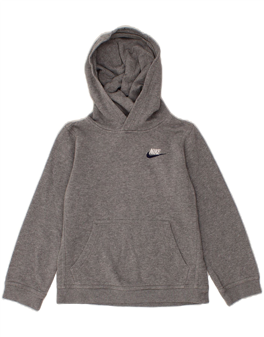 NIKE Boys Hoodie Jumper 8-9 Years Small Grey Cotton Vintage Nike and Second-Hand Nike from Messina Hembry 