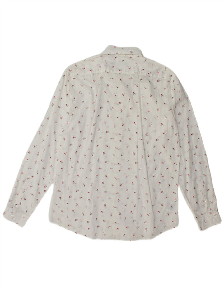 Camicia da uomo Flamingo BENETTON in cotone bianco sporco medio