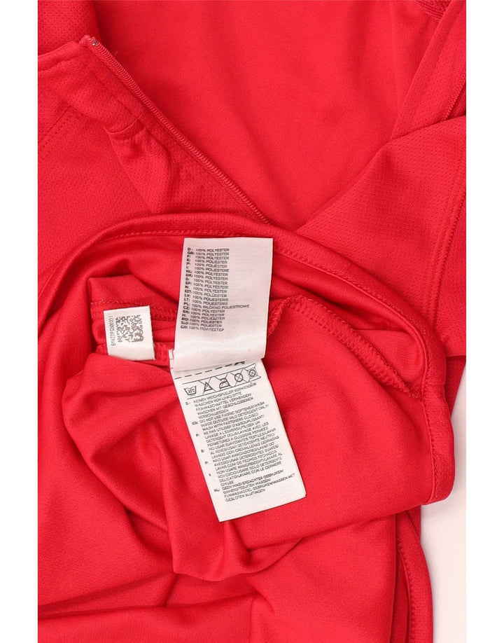 Adidas Donna Zip Neck Pullover Tuta Top UK 10 Small Rosa Poliestere