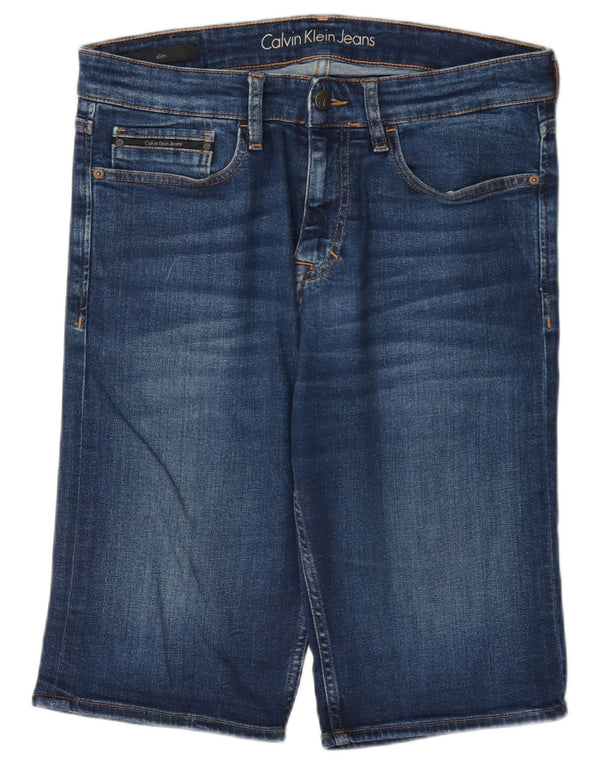 Pantaloncini di jeans da uomo Calvin Klein W31 cotone blu medio