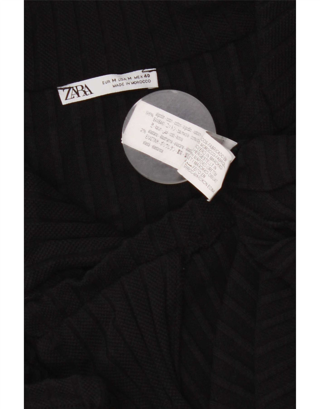 Camicia Zara da uomo a maniche corte in cotone nero medio