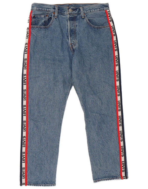 Jeans dritti grafici Levi's da donna 501 W30 L26 cotone a righe blu
