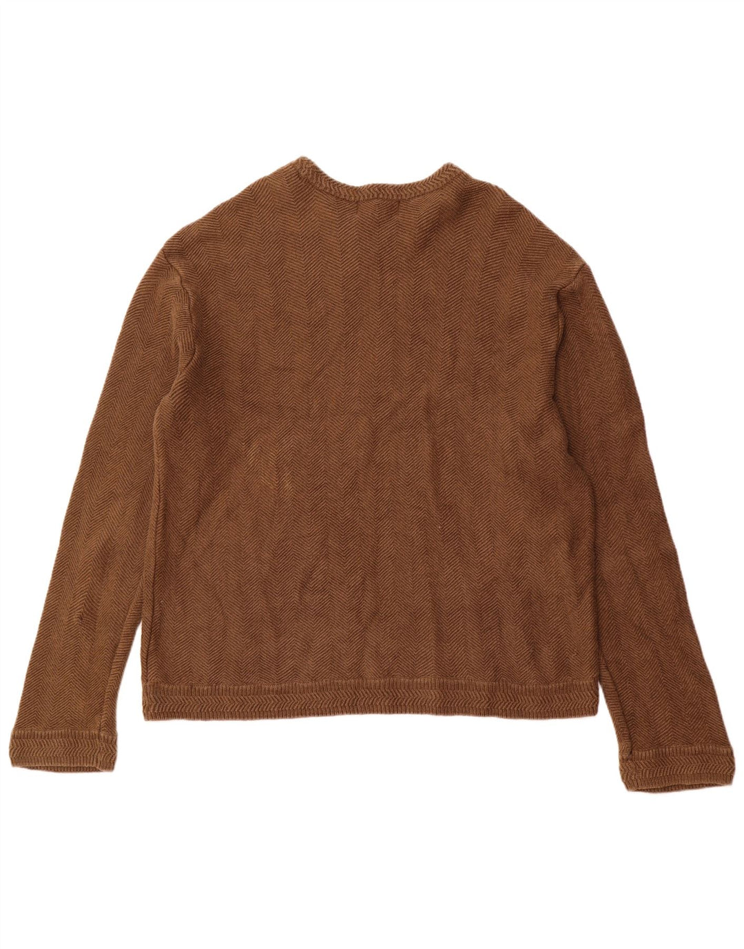CHAPS Mens Crew Neck Jumper Sweater 2XL Brown Cotton