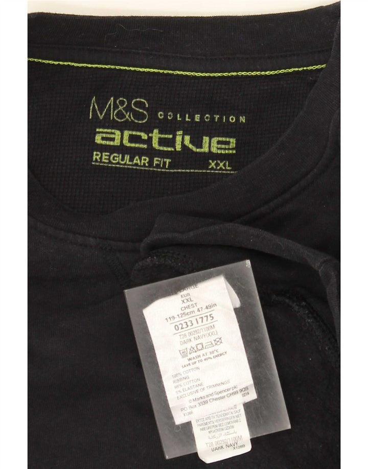 Felpa Marks & Spencer da uomo vestibilità regolare 2XL cotone blu navy