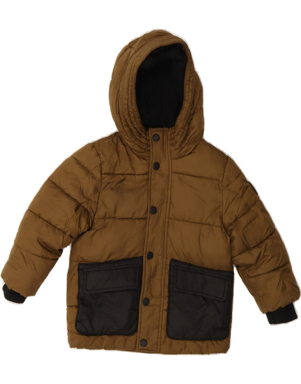 MICHAEL KORS Baby Boys Hooded Padded Jacket 18-24 Months Brown Colourblock