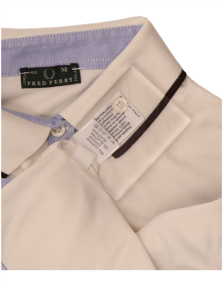 Polo a maniche lunghe da donna Fred Perry UK 12 Medium White Colourblock