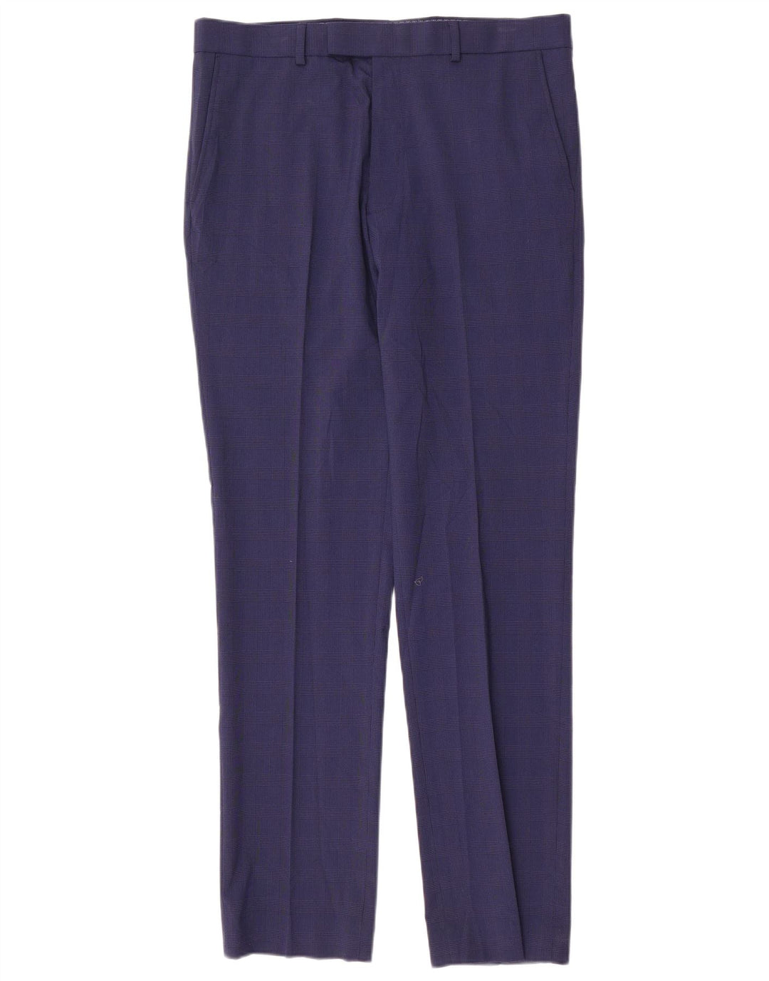 Pantaloni da abito slim fit da uomo Marks & Spencer W34 L33 pied de poule blu