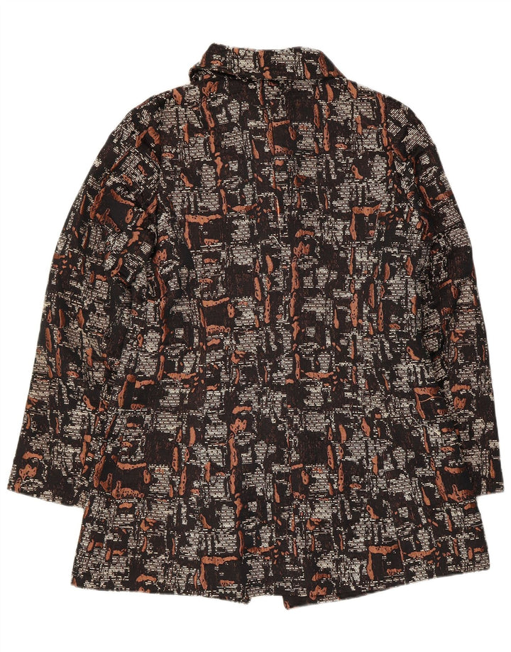 Cappotto da donna con motivo astratto Benetton UK 10 piccolo poliestere nero