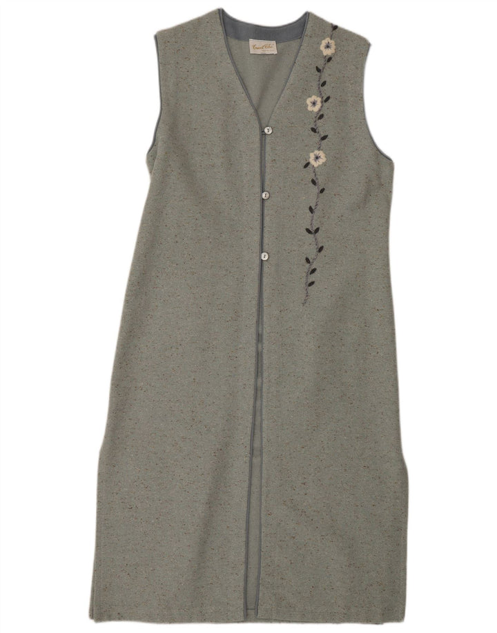 Abito lungo senza maniche da donna Tricot Chic UK 14 Grigio medio chiazzato