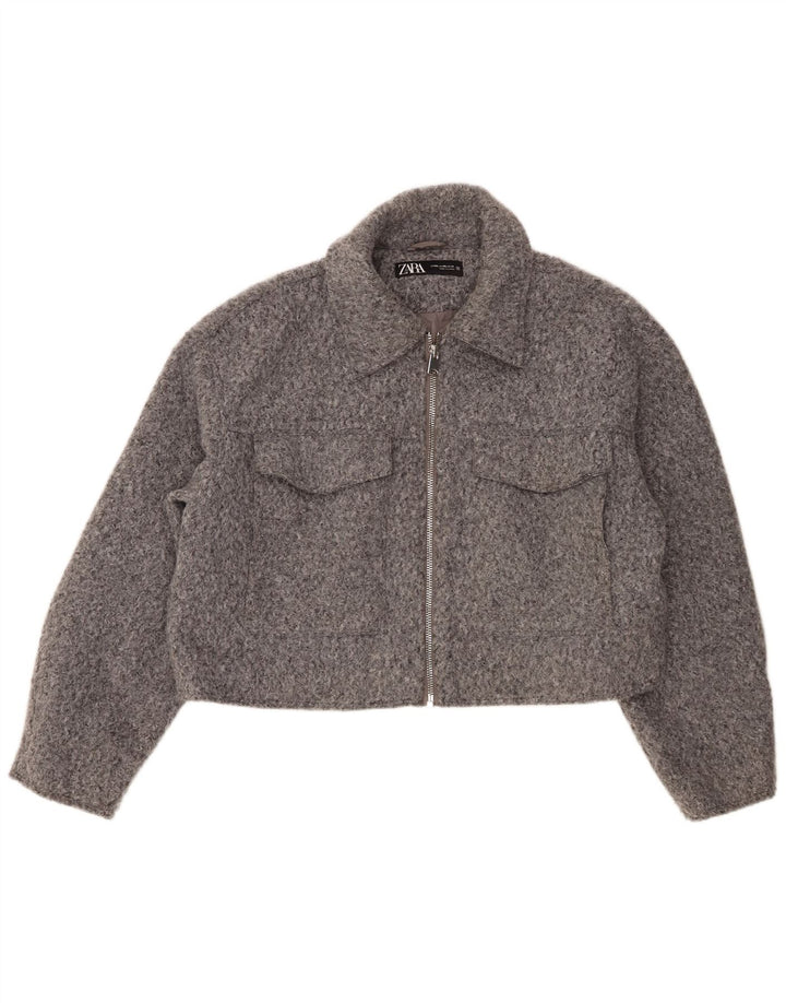 Giubbotto bomber corto da donna Zara UK 20 2XL poliestere grigio