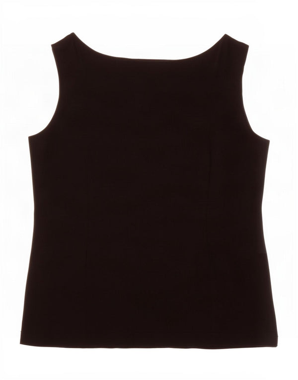 Top camicetta senza maniche da donna Marks & Spencer UK 18 XL viscosa nera