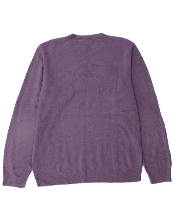 Maglione da uomo con scollo a V blu Harbour Marks & Spencer viola medio