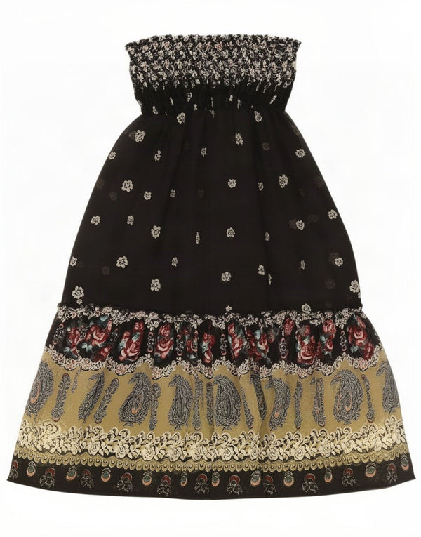 Sinequanone Womens Strapless Dress UK 12 Medium Black Floral Polyester