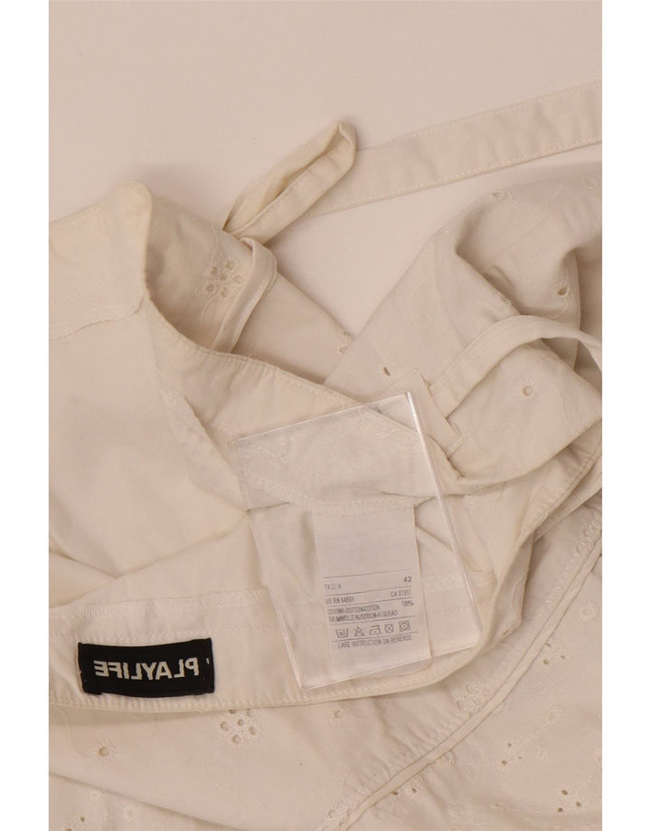 Gonna a trapezio da donna Playlife IT 42 media W30 cotone bianco