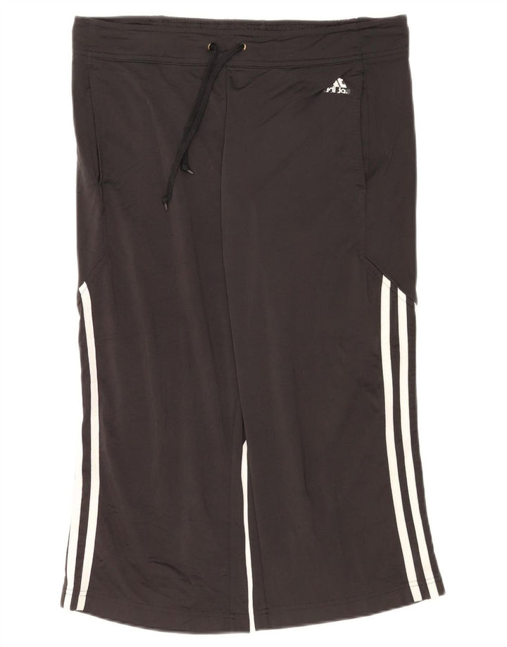 Pantaloni da tuta Adidas Capri da donna UK 14 Large Nero Poliestere