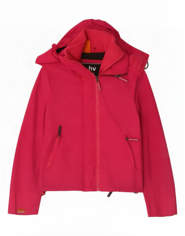 Superdry Womens The Windcheater Hooded Windbreaker Jacket UK 10 Small Pink