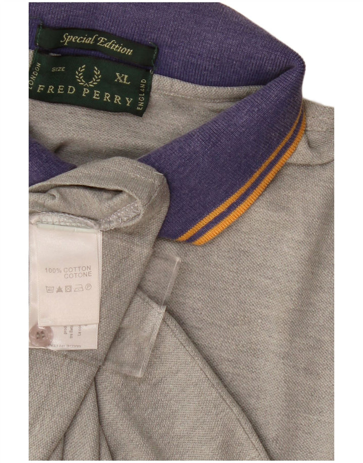 Polo da uomo Fred Perry XL in cotone color block grigio