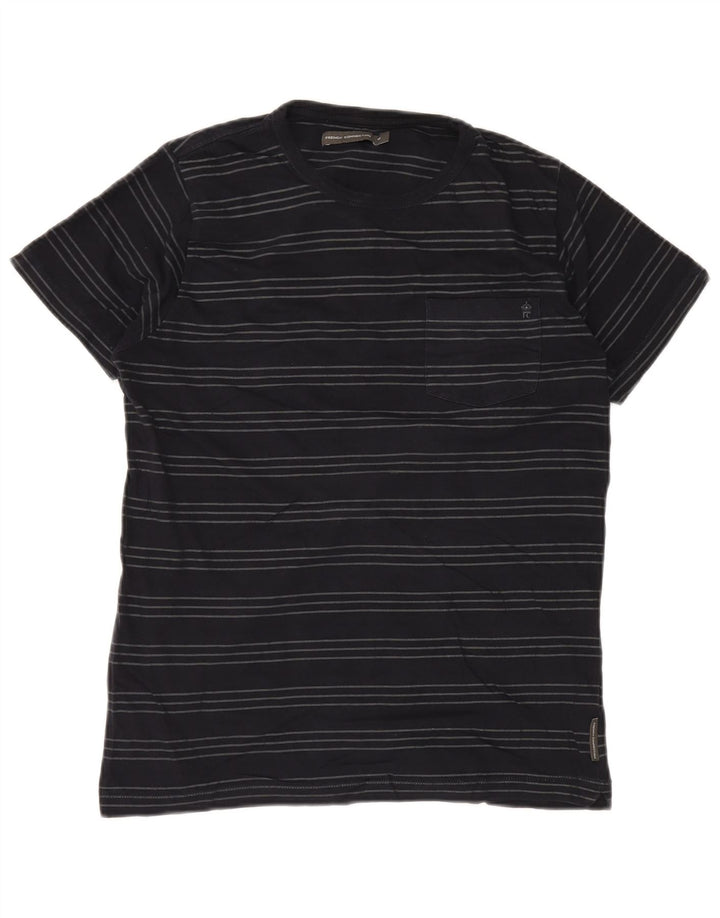 T-shirt da uomo French Connection Top in cotone a righe blu navy medio