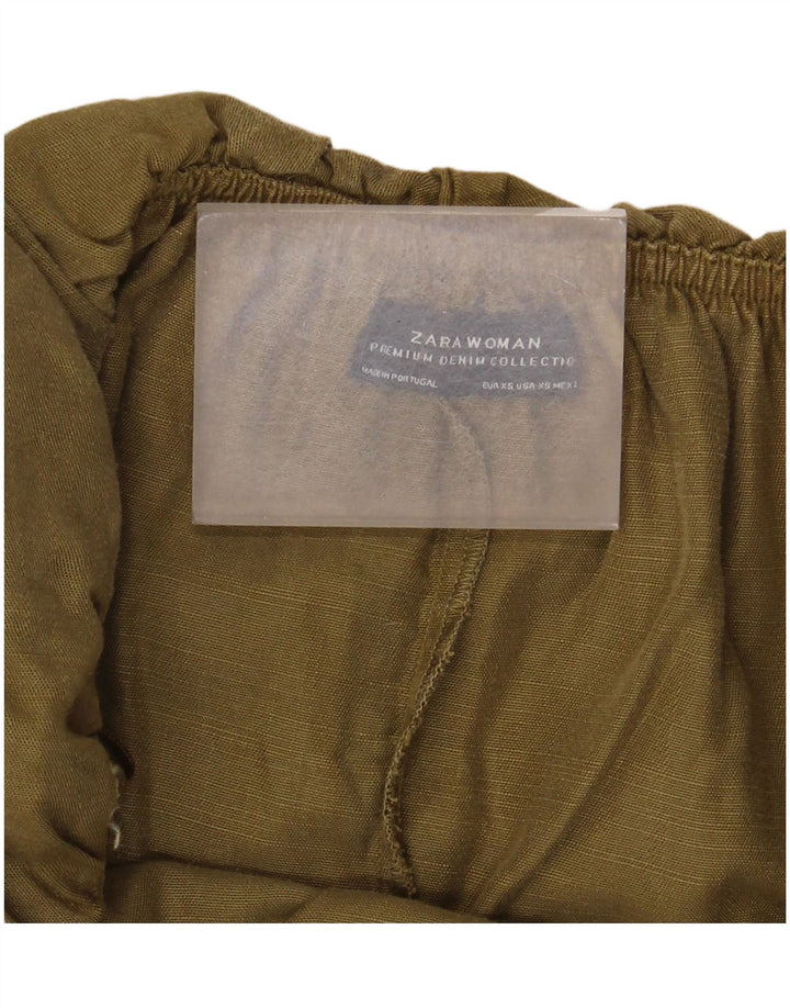 Tuta corta da donna Zara con spalle scoperte UK 6 XS Cachi