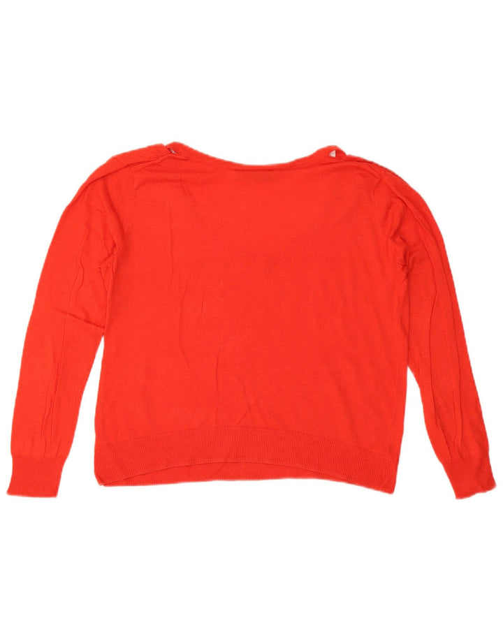 Maglione corto con scollo a V da donna Zara UK 14 rosso medio